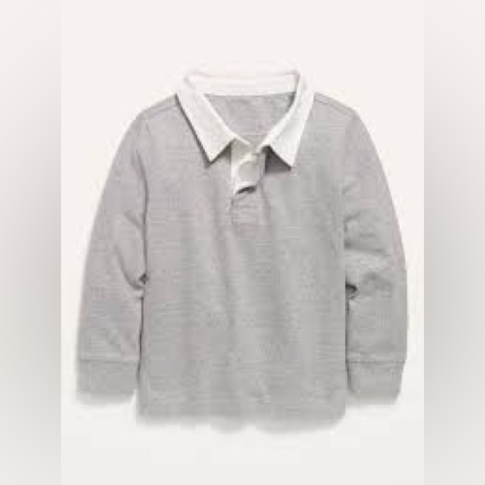 NWT. Gap. Boy’s Long Sleeve Polo. Gray. Size small (6-7)